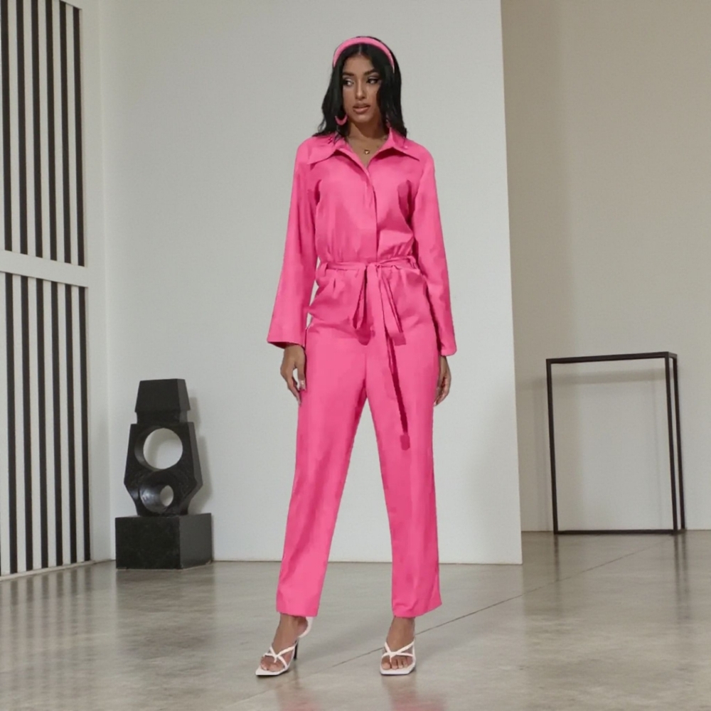 Women's Pink Power Jumpsuit Inspired by The Barbie Movie, XL
